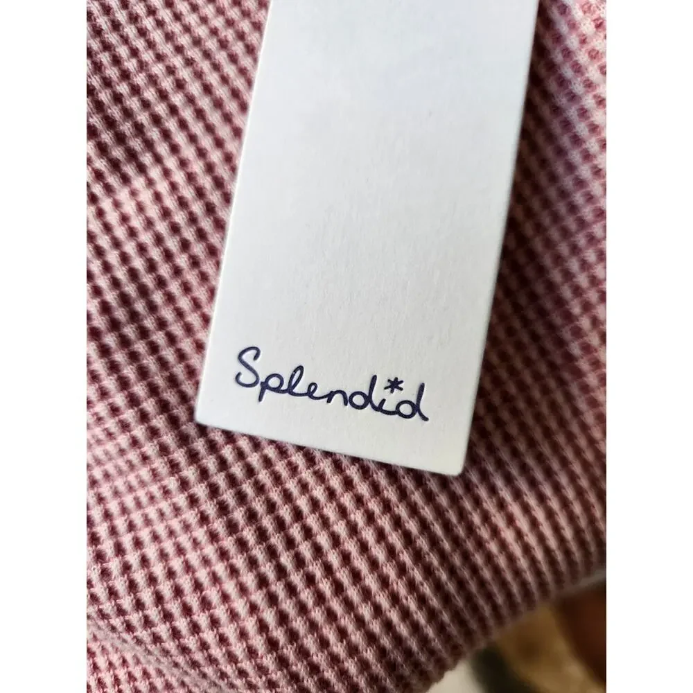 Splendid Mineral Wash Waffle Knit Shorts – Pink, Size L, New with Tags - Picture 3 of 4